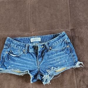 Aeropostale Frayed Blue Jean Shorts